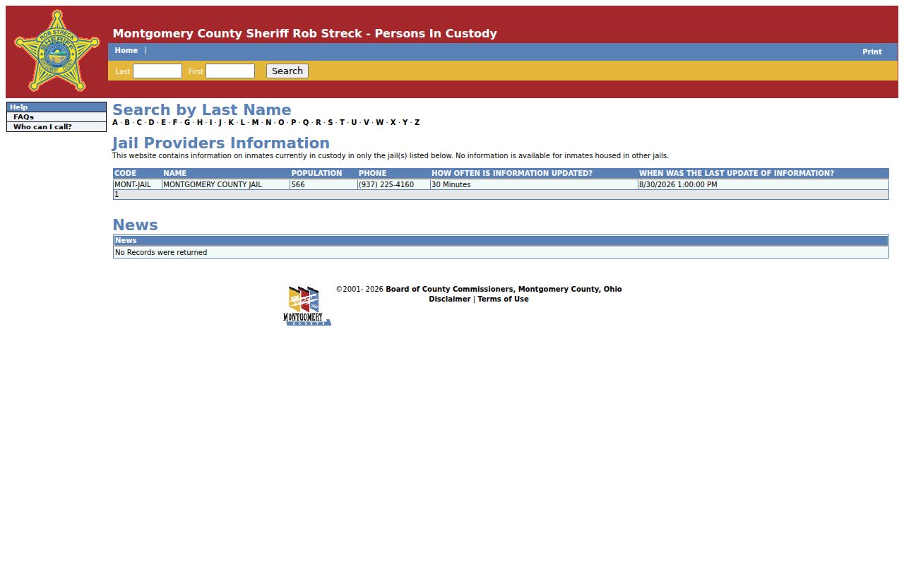 Huber Heights neighbors Montgomery County jail portal limitations