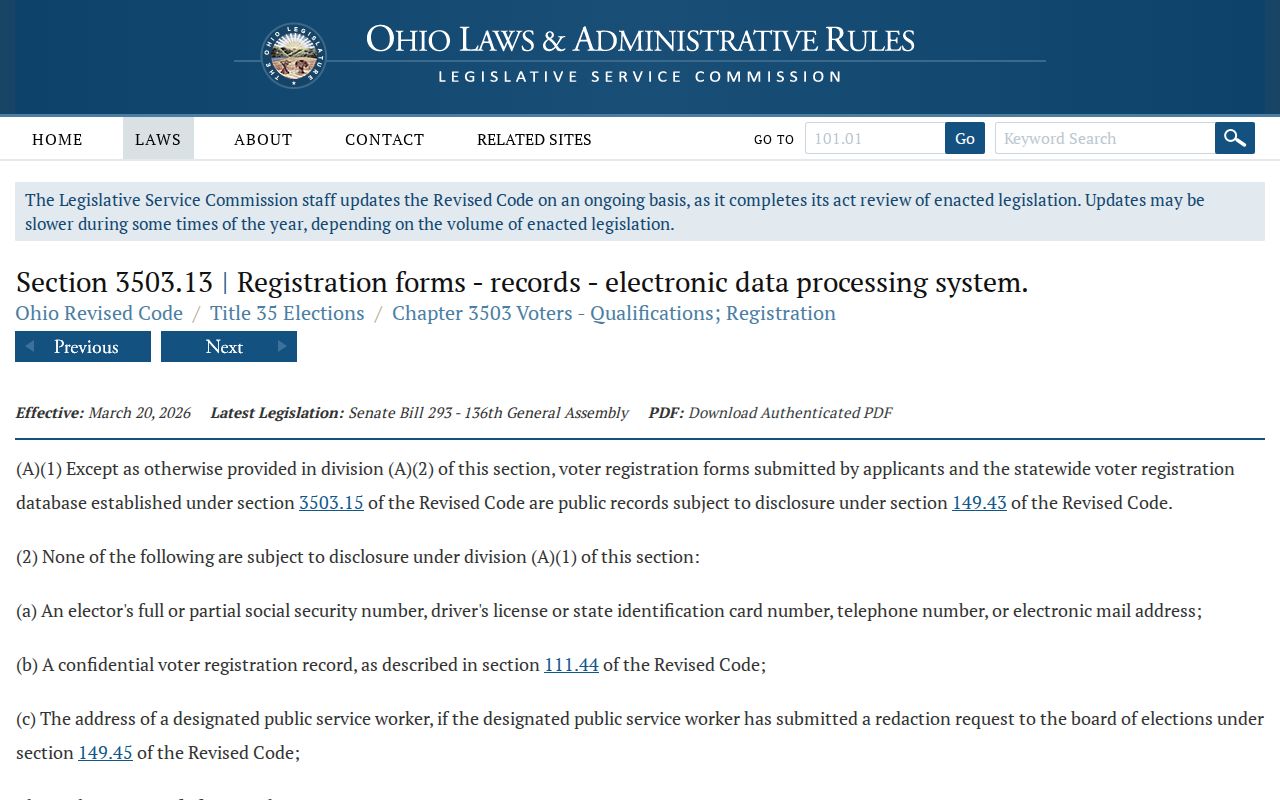 Huber Heights neighbors Ohio voter record privacy law