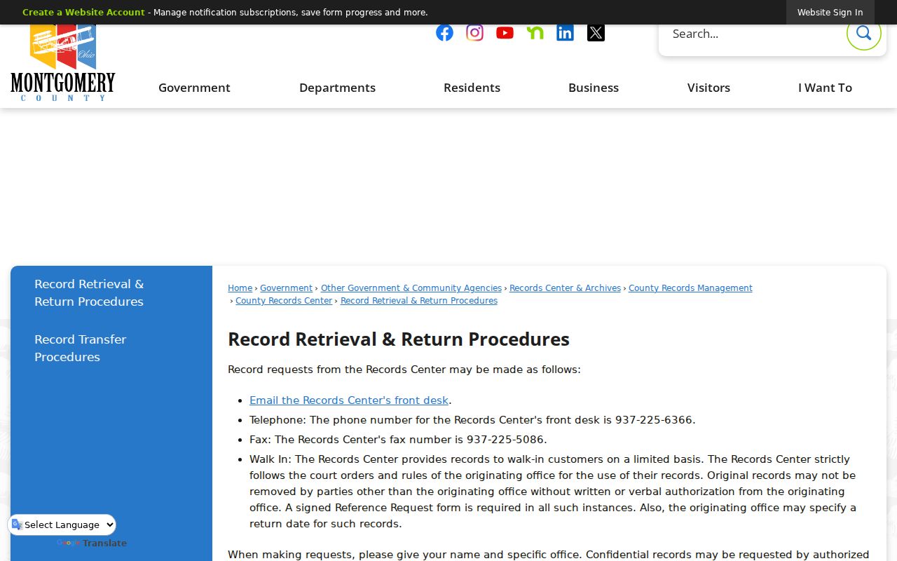 Huber Heights previous residents county record retrieval procedures