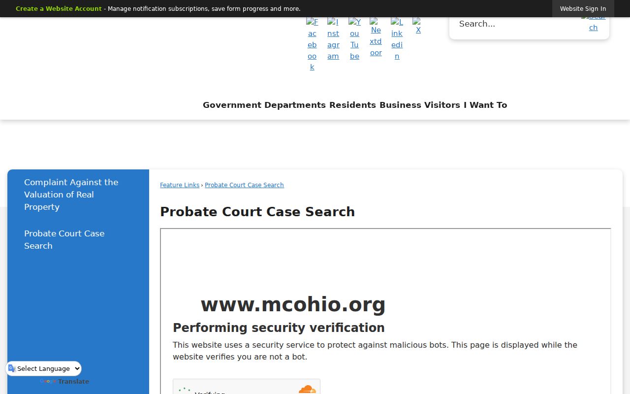 Huber Heights resident lookup Montgomery Probate Court case search